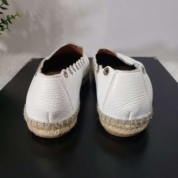 MAYPOL white leather eyelet espadrille flats - Picture 4 of 9